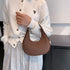 Women's Crocodile Grain Underarm Bags Felt Fashion Shoulder Bag Cute Simple Handbags Female Purses
